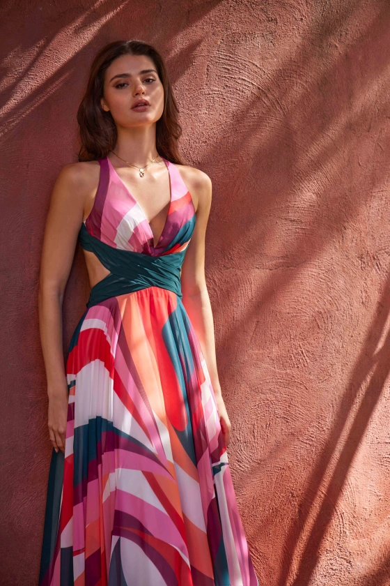 Robe coktail imprimé Juste un Baiser