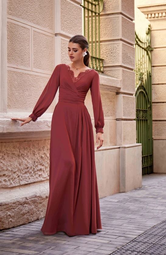 Robe longue Terracotta (Réf. Ro536m)